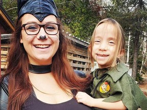 Emma Behrndt holds daughter Addison, who dressed up as Peter Pan for Halloween. The five-year-old Sudbury girl has a rare condition that affects her organs and is now in need of a kidney transplant. Supplied