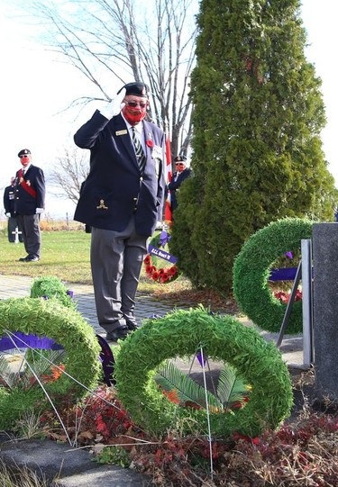 A Remembrance Day service was held at Branch 76 of the Royal Canadian Legion in Sudbury, Ont. on Wednesday November 11, 2020. John Lappa/Sudbury Star/Postmedia Network