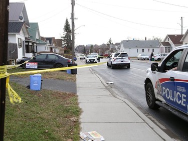 Greater Sudbury Police were investigating an incident on Frood Road in Sudbury, Ont. on Thursday November 19, 2020. Police said they found shell casings on the ground near a home on Frood Road in the Donovan area, after responding to reports of possible gunfire late Wednesday night. John Lappa/Sudbury Star/Postmedia Network