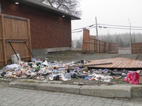 Schumacher Coun. Joe Campbell's shared a photo he took on Saturday of garbage strewn across a lot on Father Costello Drive. He said it's time to get tough on landlords who fail to meet property standards requirements and who allow their lots to become garbage dumps.

Submitted