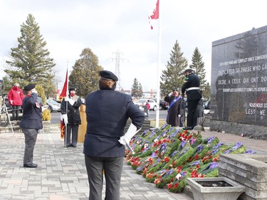 A small-than-usual number of people attended Wednesday's Remembrance Day ceremony held at the Timmins Cenotaph. But that was at the Legion's request as members wanted to avoid a large gathering in keeping with COVID-19 protocols.

RICHA BHOSALE/The Daily Press