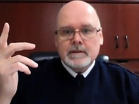 Timmins Police Chief John Gauthier makes a point during an online roundtable discussion hosted by the Timmins Chamber of Commerce on Wednesday.

Screenshot