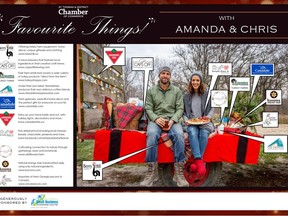 Amanda and Chris DeVries are one of five local couples featured with their favourite local things in a St. Thomas and District Chamber of Commerce campaign to promote local shopping this Christmas. (Submitted photo)