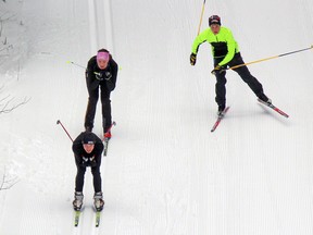 Skiers complete a training run at the North Bay Nordic Ski Club in North Bay in this file photo.