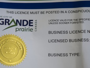 Grande Prairie city council passed a new business licensing bylaw during its regular meeting on Monday, Nov. 30, 2020.