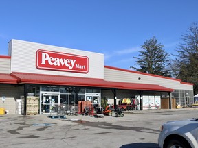 TSC Store locations across Ontario are being rebranded to Peavey Mart to match the name of the parent company, Peavey Industries LP. The new signage is already in place at the Simcoe location. (ASHLEY TAYLOR)