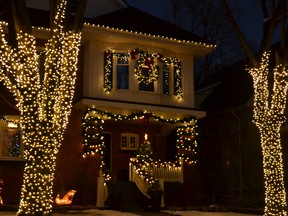 This house on Douglas Street in Stratford’s west end is one of many across Stratford, decorated to the nines, that could be in the running to win this year’s Light Up Stratford Contest. Judging for the contest begins at 6 p.m. this Thursday. Galen Simmons/The Beacon Herald/Postmedia Network