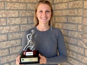 Amanda Kuiper, a graduate of Huron Park secondary school, was named the recipient of the Ray Lewis Youth Community Sports Service Award. The award is presented each year to a high-level athlete who is a post-secondary student in Hamilton and a leader in the community with their involvement, commitment and volunteer work in sports. (Submitted photo)