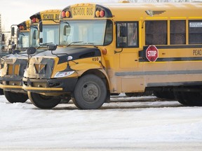 Despite Grades 7-12 students switching to on-line education school buses are running normally with fewer passengers.