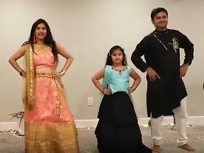 Jinal, Vanshi and Jigar Shah (left to right) were among the participants in the Sarnia Hindu Society’s 2020 Diwali celebrations on Nov. 21. Due to COVID-19 this year’s Diwali festivities were done virtually. Handout/Sarnia This Week