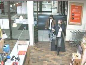 In a social media release, Oxford OPP said it was looking to identify two persons of interest involved in a theft from the LCBO in Tillsonburg on Saturday, Nov. 28. If you have any information call OPP at 1-888-310-1122 or Crime Stoppers 1-800-222-8477. (OPP photo)