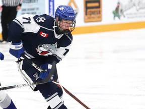 Austin Rioux had a solid showing for the Sudbury Nickel Capital Wolves during Great North Under-18 League action in Sault Ste. Marie last weekend.