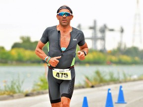 Tillsonburg's George Papadakos, shown here running in the Montreal Esprit Triathlon, plans to run 31 marathons in January to raise funds for the Alzheimer Society of Oxford County. (Submitted)