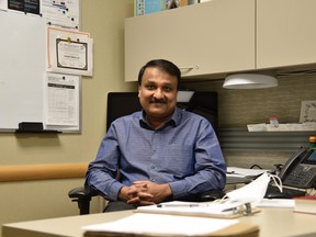 Dr. Shabbir Amanullah, chief of psychiatry at the Woodstock Hospital, was recently recognized for his work and innovation in geriatric psychiatry by the Canadian Academy of Geriatric Psychiatry. He was also elected president of the association in November. (Kathleen Saylors/Woodstock Sentinel-Review)