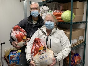Eva and Peter Main, Church Out Serving volunteers, will be cooking up the turkeys on Christmas day to serve as part of the take-out meal program offered by the group. (CONTRIBUTED)