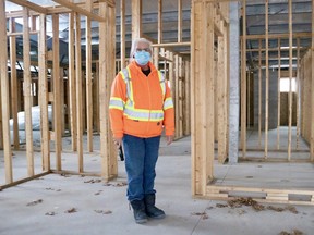 A year after breaking ground at its 24 Grigg Dr. property, the Simcoe and District Humane Society is in need of $300,000 more to complete their building. President Cathie Hosken stands inside what will one day be home to the society. Ashley Taylor/Postmedia Network