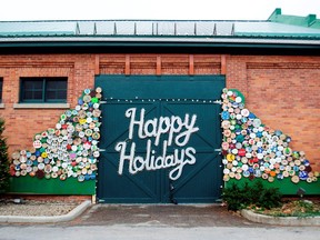 The Happy Holidays display of decorated lumberjack cookies can be seen at the Firehall Theater on South Street until January 4, 2021. Supplied by Thousand Islands Playhouse