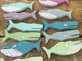 April Gregory is in the process of hand crafting "wee whales" for children staying at Sick Kids Hospital over Christmas. She is asking the community to support her efforts by sponsoring a whale for a minimum donation of $20. SUBMITTED