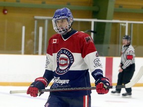 Rayside-Balfour Canadians forward Owen Perala, shown during a game against the Timmins Rock at Chelmsford Arena in Chelmsford, Ontario on Nov. 26,  2020.
