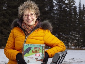Sue Farrell Holler was inspired to write her latest book, a picture book entitled "Raven, Rabbit, Deer" by her daily walks through Muskoseepi Park.