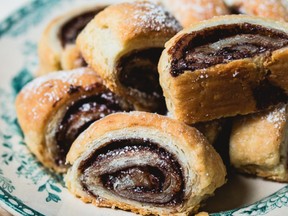 This holiday cookie is delicious with soft, flaky pastry and a gooey centre that will delight everyone. Flavours inside can be changed to jam or chocolate or nut of choice.