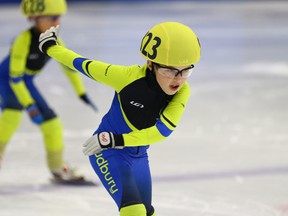 Henry Walker in action for the Sudbury Sprinters speed skating club.