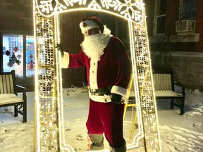 Santa Claus was spotted downtown Kincardine, checking out the light displays and getting ready for Christmas. Laura Haight photo.
