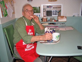 Les Green taking care of the cooking in the kitchen. (supplied photo)