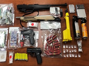 The items recovered during the search warrant in Sandy Bay First Nation. (supplied photo)