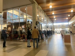 Book lovers flocked to the Strathcona County Library on Tuesday, Dec. 8 to stock ahead of the second provincial shut down, which came into effect on Dec. 13. Lindsay Morey/News Staff