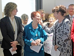 Mathilde Bazinet, centre, board chairwoman with Nipissing Serenity Hospice, stands in a crowd Jan. 11 during the facility's official opening. The hospice has 10 patient rooms, a sacred space, a kitchen to feed both patients and their families and a respite room. The hospice was almost a decade in the making. ‘No patient deserves to die alone and no patient will die alone in this hospice,’ Bazinet said. By October, more than 50 people had spent their final days in the hospice surrounded by family and loved ones.
Nugget File Photo