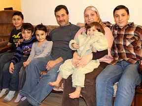 Mohamad Alhajjeh, his wife Noura Alchreifi, and their five children Hamid, 15, Mulham, 14, Najem, 7, and Aya, 6, are all in school. Taj, 2, in a file photo from December 2015 when the family were recently settled in Chatham. File photo/Postmedia Network