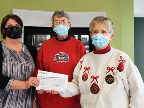 Left to right, Cathy McLelland with Edward Fuels, and Nancy Dawson, Pat Armstrong with
Kincardine & District Ministerial Food Bank.