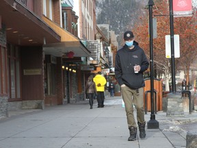 Quieter streets in Banff on Dec. 4. Banff remains in the top ten regions in Alberta with the highest number of cases per capita. Banff is currently in a State of Local Emergency and is listed as "enhanced" status by the Province of Alberta, resulting in special restrictions. Photo Marie Conboy/ Postmedia.