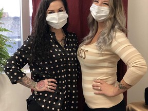 Best friends and entrepreneurs Kara Anderson and Jewell-Ihea Jensen officially opened Bewitched Beauty Studio recently at 1 Bridge St. East, Belleville. SUBMITTED PHOTO