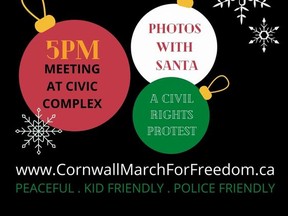 A poster for the  next Cornwall March for Freedom event.Handout/Cornwall Standard-Freeholder/Postmedia Network

Handout Not For Resale