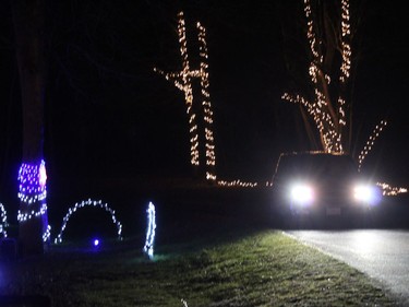 A vehicle travelling at  the Gray's Creek Holiday Sparkle Drive-Through. Photo on Thursday, December 3, 2020, in Cornwall, Ont. Todd Hambleton/Cornwall Standard-Freeholder/Postmedia Network