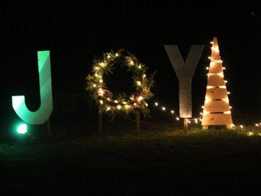 One of the colourful messages at the Gray's Creek Holiday Sparkle Drive-Through. Photo on Thursday, December 3, 2020, in Cornwall, Ont. Todd Hambleton/Cornwall Standard-Freeholder/Postmedia Network