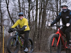 Yvon Duval of Green Valley and Gilles Parisien of Cornwall were among the 15 participants who took part in the Open Bike Ride at the Summerstown Forest Trails, on Saturday December 5, 2020 in Summerstown, Ont. Greg Peerenboom/Special to the Cornwall Standard-Freeholder/Postmedia Network