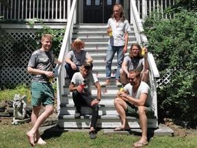 Kingston band the Wilderness sit on the steps of the Bathouse recording studio, where they made their first full-length album earlier this year and Live at the Bathouse, off-the-floor recordings of those same songs. The album is being released on Friday.