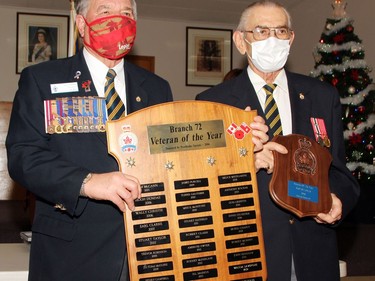 Ray St. Louis was named the Veteran of the Year at the annual honours and awards ceremony at the Pembroke Legion Nov. 28. He received the award from branch president Stan Halliday.