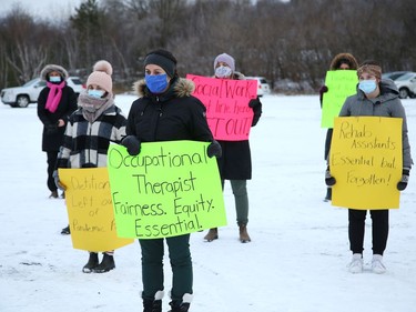 Nurses and health-care professionals held a rally in Sudbury, Ont. on Friday December 4, 2020. John Lappa/Sudbury Star/Postmedia Network