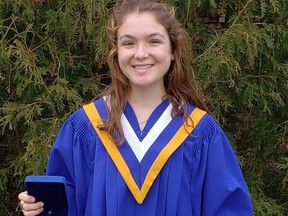 The Griffons congratulate Danica Levesque, a 2020 graduate from École secondaire du Sacré-Cœur (Sudbury). She is the recipient of the Governor General's Academic Medal for the year 2019-20 academic year. This medal is awarded to the student graduating from Grade 12 with the highest average. Recognized for her leadership skills, Levesque can take great pride in this academic award. Supplied photo