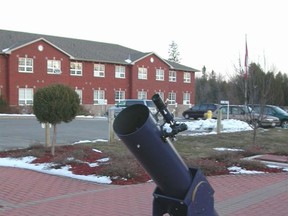 This 48-inch long telescope rests on a wooden Dobsonian mount that does not have motors. This is a great way to locate distant celestial objects using star maps and learn the sky rather than push a button. I would highly recommend this model telescope for the intermediate astronomer. Supplied