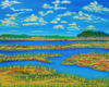 Painting by Colleen Cameron titled “The Fort Chipewyan Delta” for elder George Vermillion.