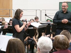 Glendale music teacher John Lam, head of the school's performing arts department, on the right, said the music department is very much looking forward to the return of live performances when it is safe to do so. (Chris Abbott/File photo)