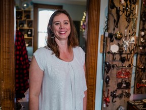 Terri Dawson, owner of the Green Gecko in Lyndhurst, On.  seen in her eclectic gift shop in 2018.