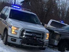The Beaverlodge RCMP took wanted male, Angus Byron Ferguson (40) into custody on Dec. 24 following a pursuit, police car ramming and deployment of the police dog.