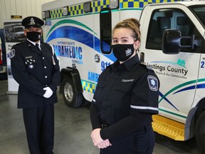 Advanced care paramedics Dave Valdes and Danielle Spitzig are members of the Hastings-Quinte Paramedic Services peer support team. The group contacts paramedics who've experienced stressful or traumatic situations, connecting them with various supports.