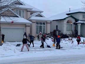 Coloniale's "snow angels" were out shoveling snow in their neighbourhood this week.
(Supplied)